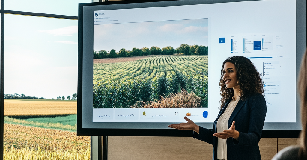 une personne de l'équipe de l'agence RP Belle Nouvelle parle de la stratégie de communication digitale devant un écran
